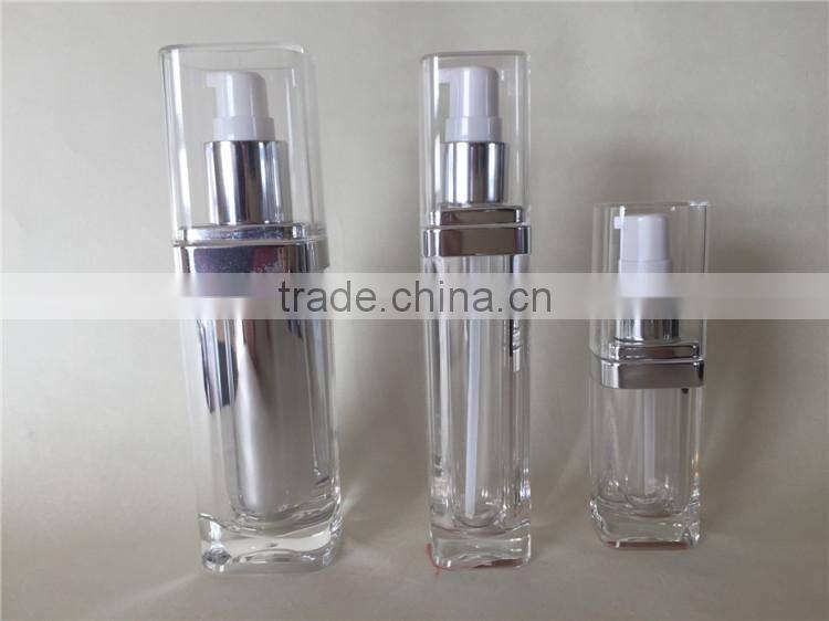Luxury acrylic square airless spray cosmetic bottle