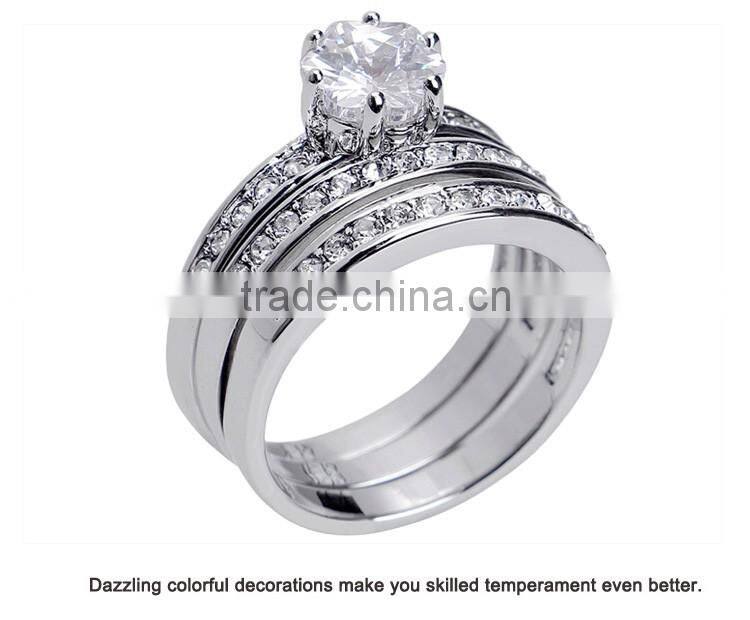 3pcs/Set 18kgp Jewelry Gold Rings Price With Stones