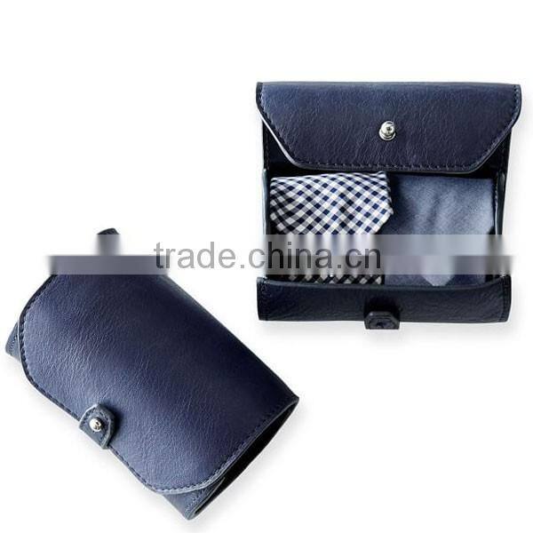 Business Travel Accessories Genuine Leather Tie Roll Case