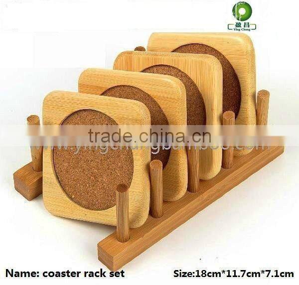 bamboo coaster car and storage bin tea tray
