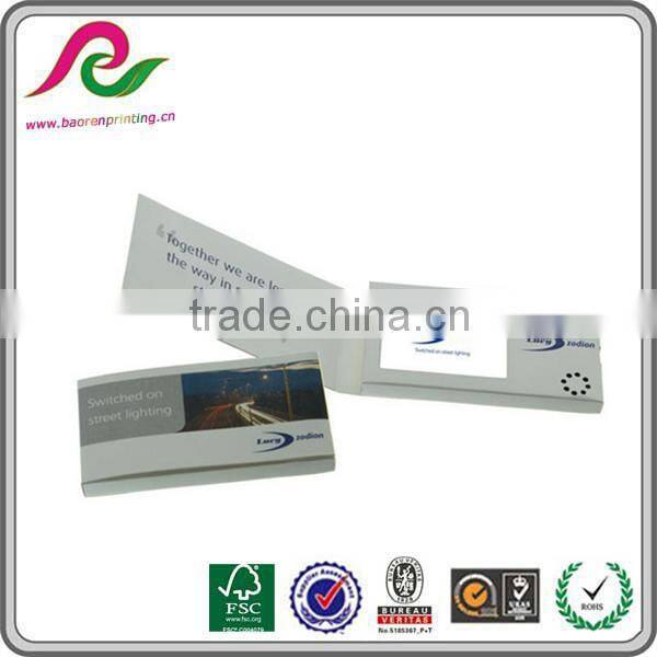 2.4 inch 128MB Custom printing LCD video business invitation /greeting brochure card