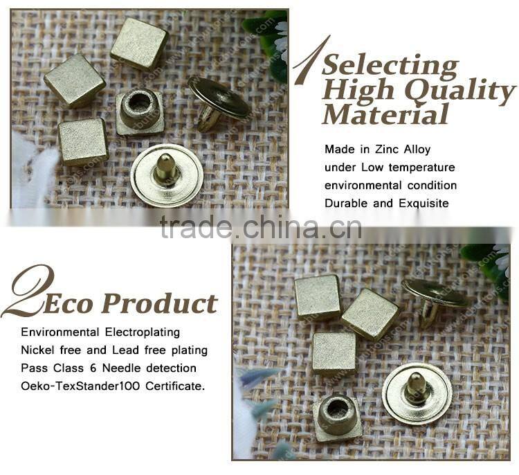 Fashion Closed Capped Engraved Logo Brass Jean Rivet for Garments