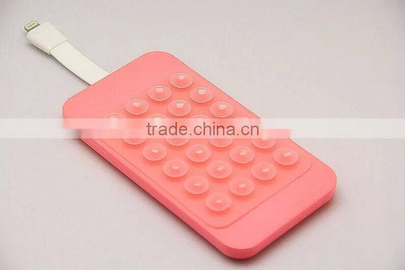 2014 new type 4000mah power bank popular sucker power bank has six colors