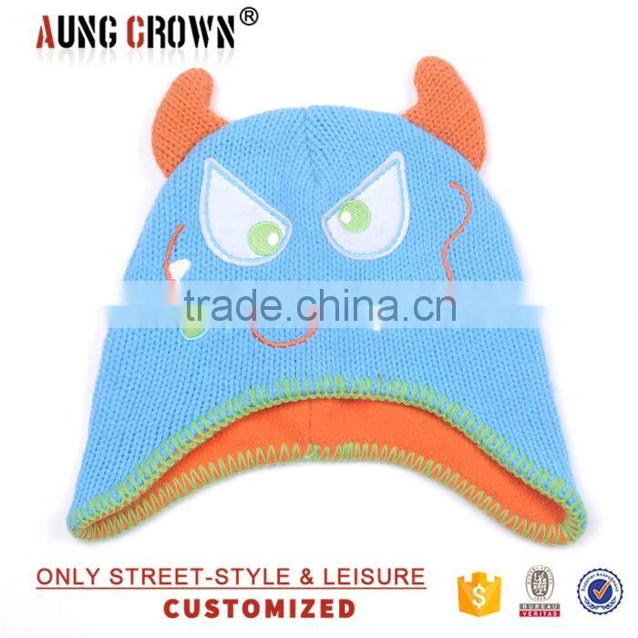Warm Acrylic Children Beanie Knitting Cap