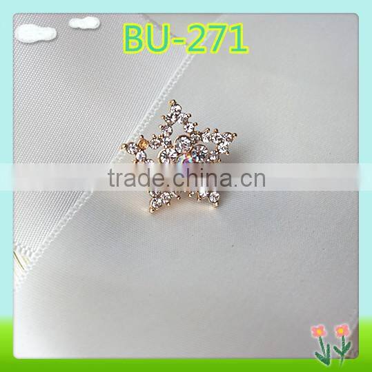 2016 fashion sale rhinestone star shaped button for decoration