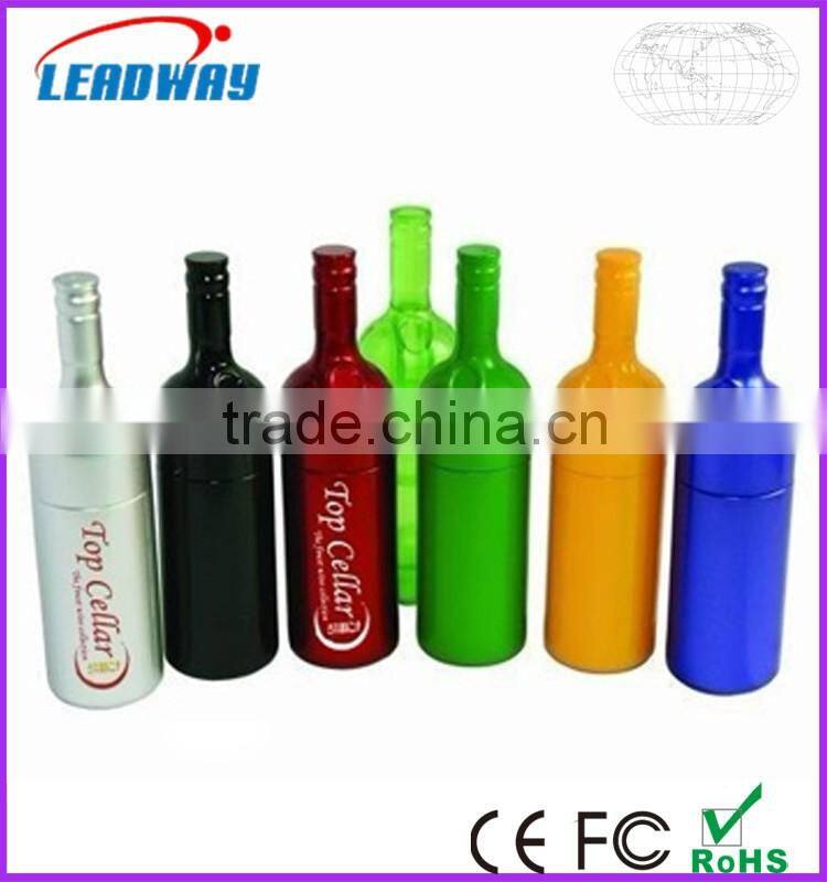 Colorful metal wine bottle usb flash drive 1gb 2gb 4gb 8gb 16gb pendrive