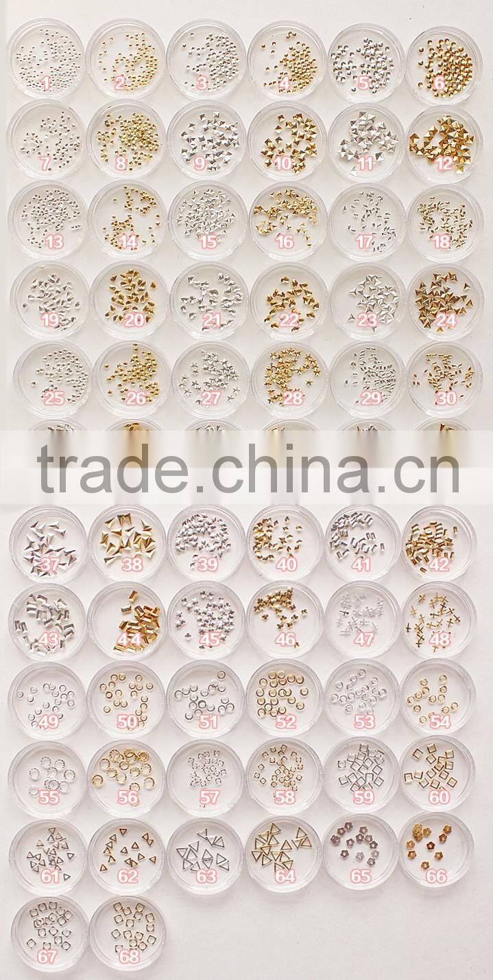 2016 New Products Hot promotion OEM design punk metal nail art metallic nail art studs for wholesale