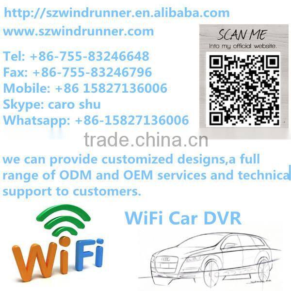 Factory sales wifi hd car dvr with IP 66 watreproof and viewing by phone