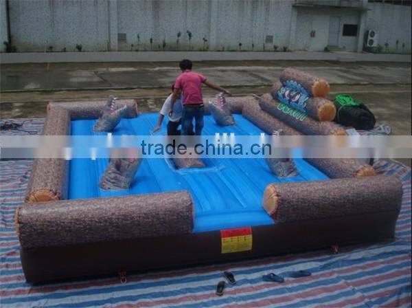 Exciting inflatable game! Rotating inflatable single-log bridge/ inflatable roller bouncer