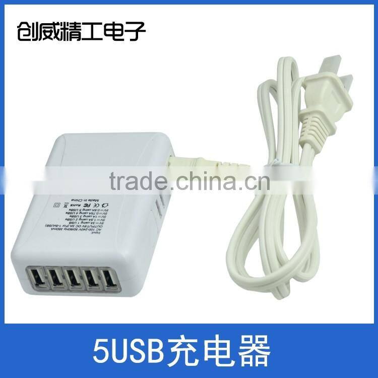Wholesale Phone Accessory 5V3.1A 5-port USB Charger 5USB Charger Station with Smart IC