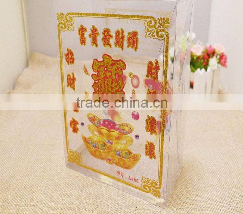 clear laser golden PVC cookies packing box