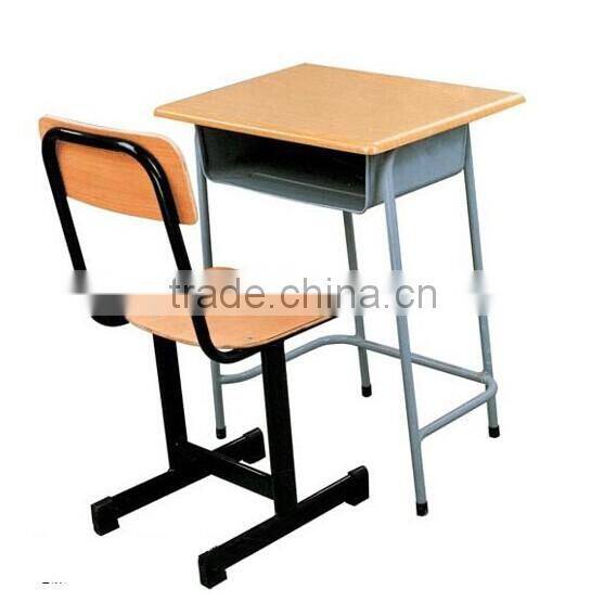 Adjustale wooden college study tables and chairs school furniture