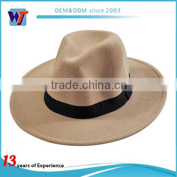 Coluorful blank wool material felt hat and fedora hat