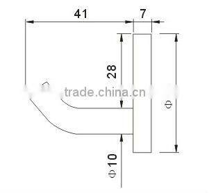 CH002 Stainless steel single Door Cloth coat hanging Hook