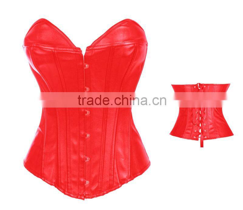 women casual push up leather sexy strapless corset m1989