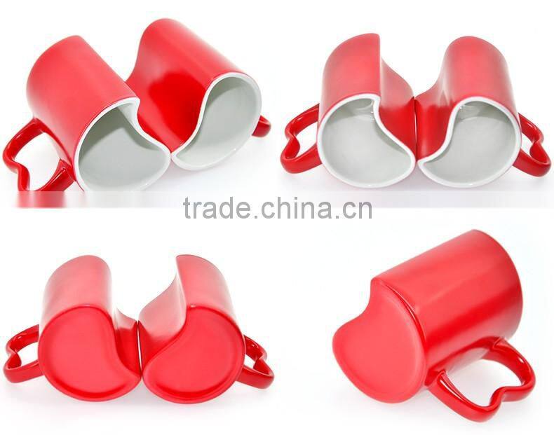 Personalized 11OZ couple cearmic mug with black color magic coffee mug for love