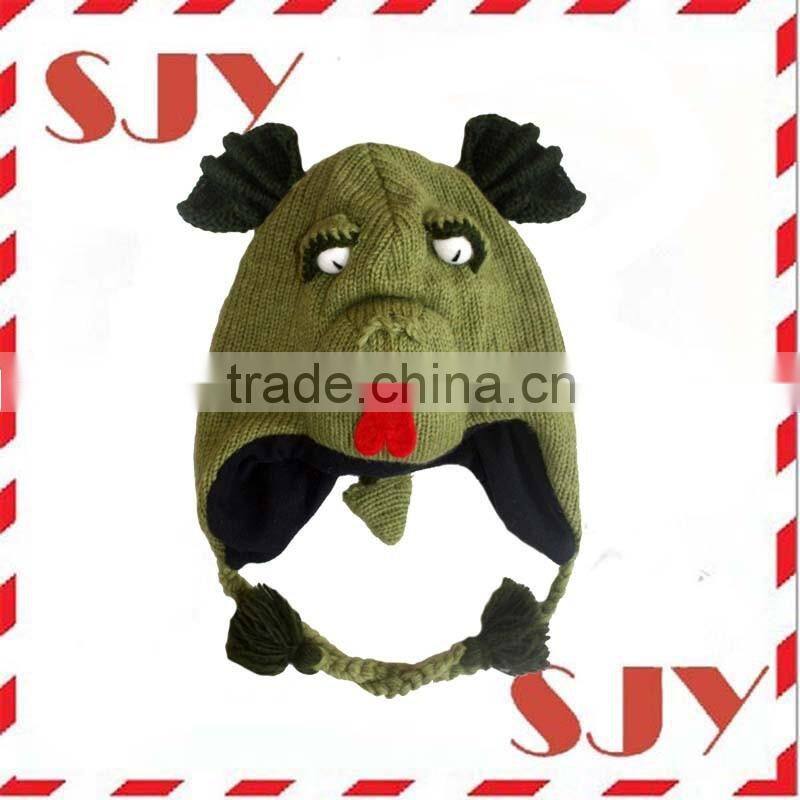 Knit Cartoon Animal Ear Flap Hat Cap