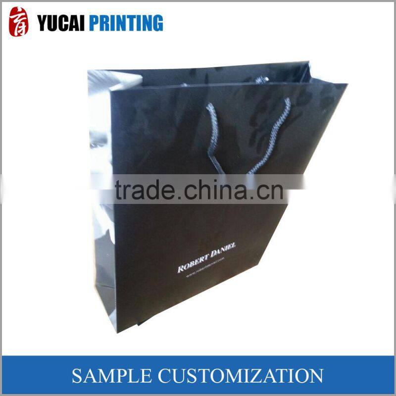 Creative ivory board shopping bag black paper bag