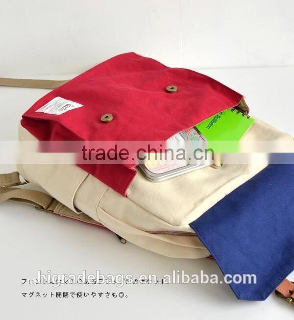 cheap canvas and leather backpack