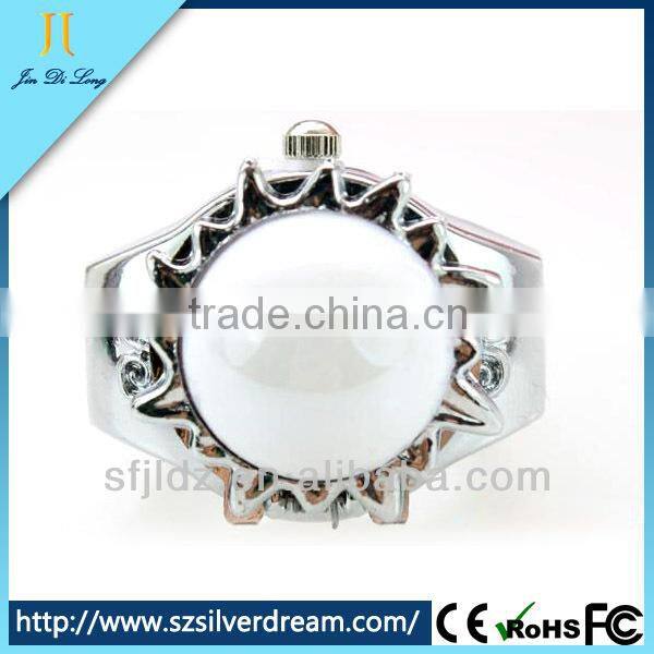 New Arrival Elegant Watch Black Pearl Ring Finger Ring Watch