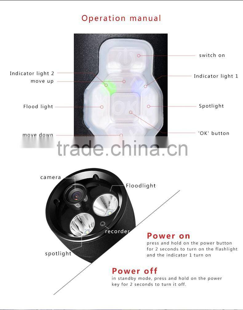 digital video flashlight manufacture suppy IP66