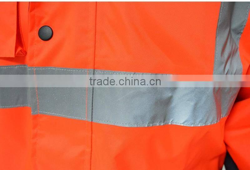 EN471 Orange reflective cheap winter jackets with reflector