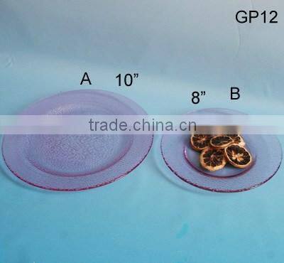 Stocked colored appetizer glass plat for restaurant