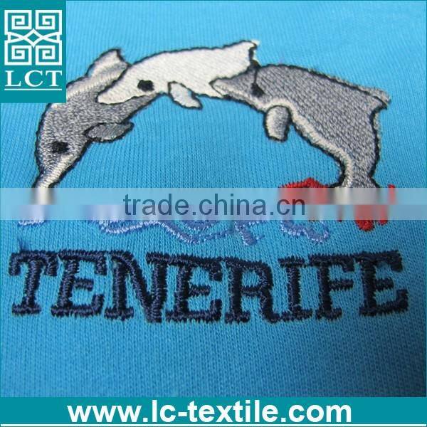 Hot China Products blue color embroidered cotton plain tshirt