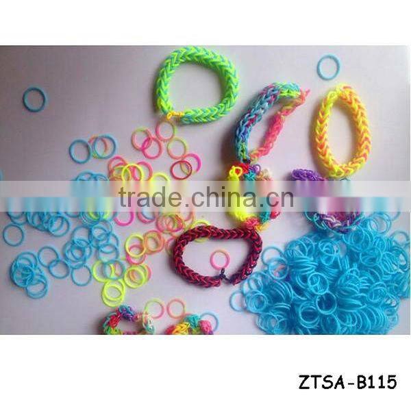 Colorful Braid Loom Rubber Charm Bracelet ZTSA-B113