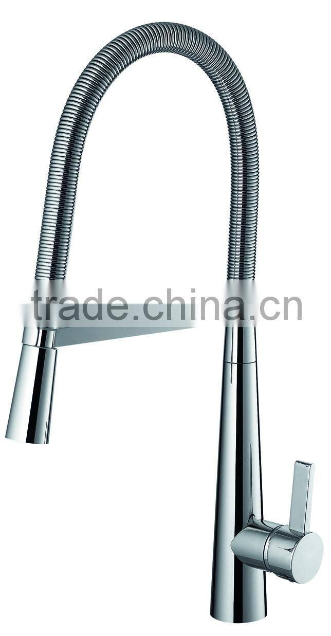 brass chrome pull out kitchen faucet D8390