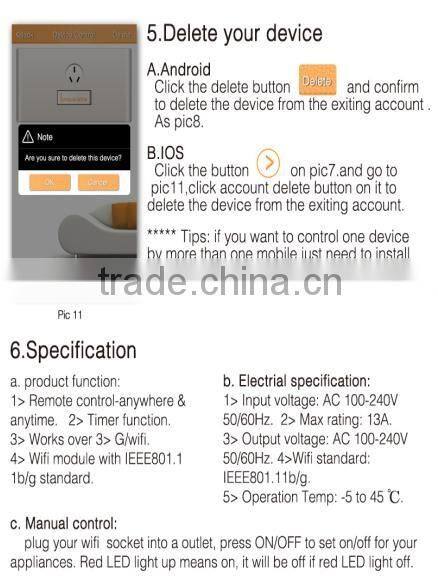 EU / US / UK / AU / CH / FR type plug 16A smart phone APP remote control wifi socket