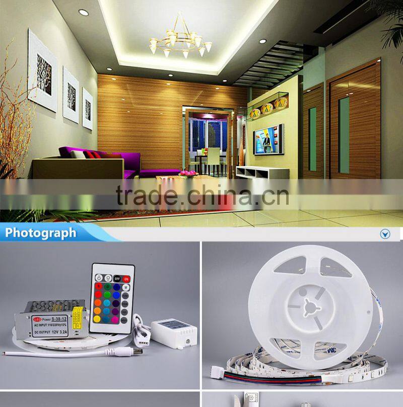 12v IP65 waterproof smd 5050 30led/m flexible rgb led strip with remote controller