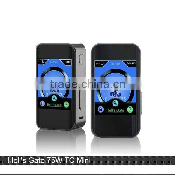 Hells gate 75watt 2inch tft screen box mod hell's gate 75w TC mini with vape connexx box mod
