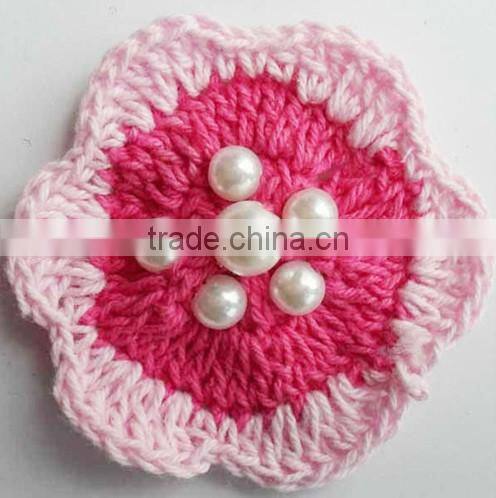 Cotton cherry crochet flower applique/crochet motif flower applique