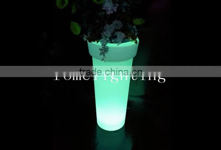 High waterproof green flowerpot outdoor led luminous planter pots/Led Wedding Vase Light