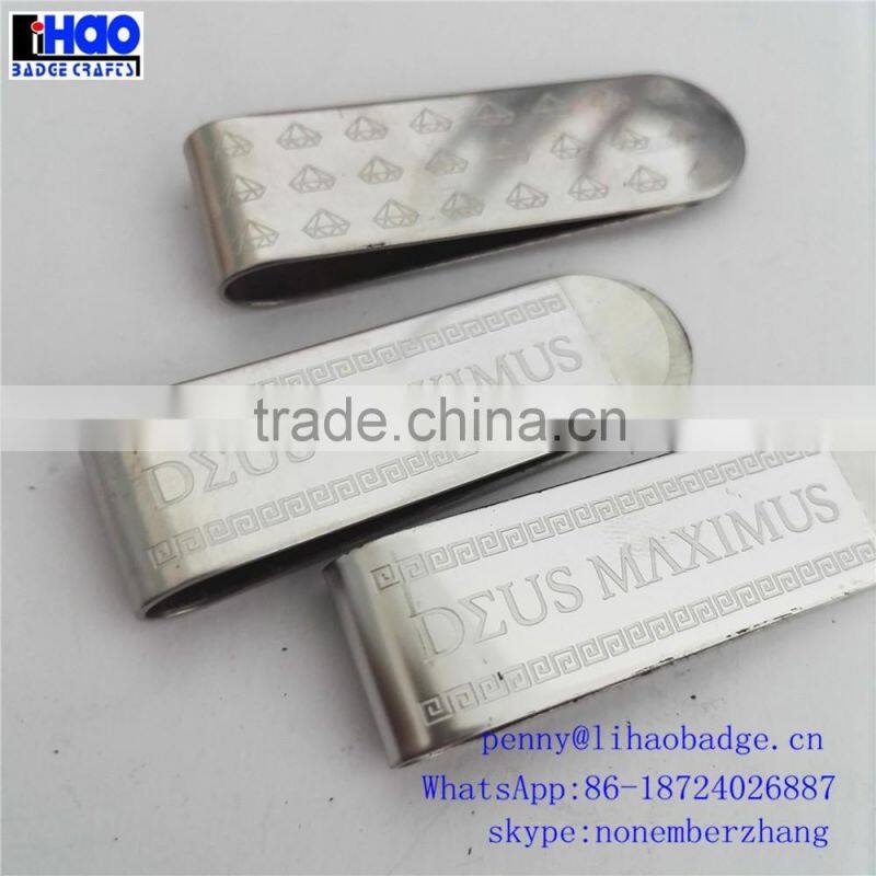 Hot sale fashion custom polished blank stainless steel money clip