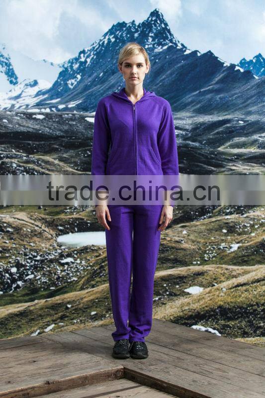 2014 new fashion women knitting pure cashmere sweater with hat