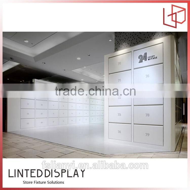 Retail mall showroom shoe showcase metal bag display kiosk design for sale