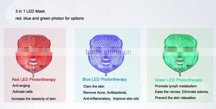 Anti-aging LED therapy mask for skin tightening
