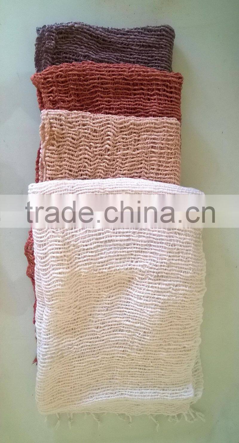 White Scarf and Shawl Genuine Naturally Dyed Colour Handmade Handcraft Weaving Scarfs & Shawls from Thailand