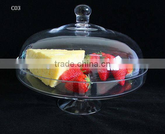 glass cake cover and stand