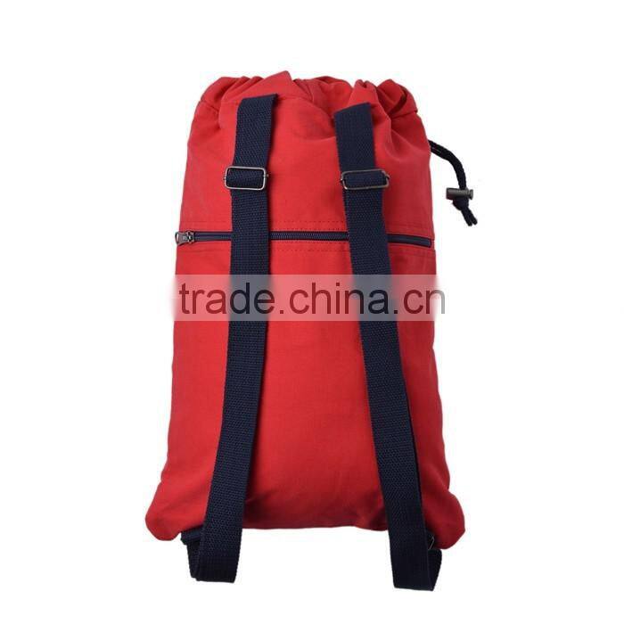 wholesale Promotional blank 100% Cotton Canvas Drawstring Backpack