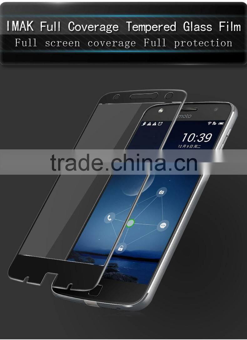 IMAK 9H0.2MM 3D Curved Full Coverage Tempered Glass Screen Protector For MOTO Z PLAY FOR MOTO Z Glass Silk print Glass 3D Glass
