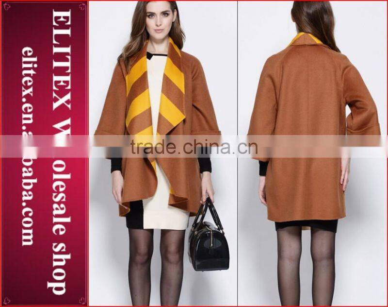 2015 HOT Fashion Yellow Sexy Woman Cashmere Overcoat Winter Dress