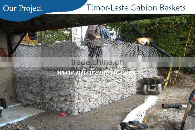 Anticorrosion anti-aging galvanized and pvc coated gabion basket/gabion stone basket(Guangzhou Factory)