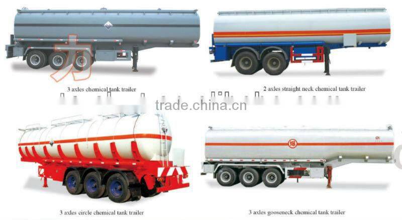 3 Axles Aluminum Alloy Crude Oil Semi Trailer 55000L