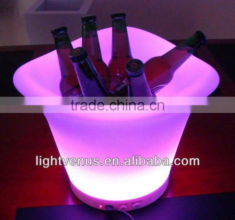 RGB multi color changing illuminated led ice bucket standing cooler for party