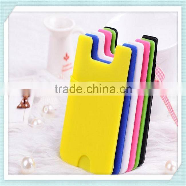 silicone smart phone pocket, 3M adhesive stickers smart phone card holder