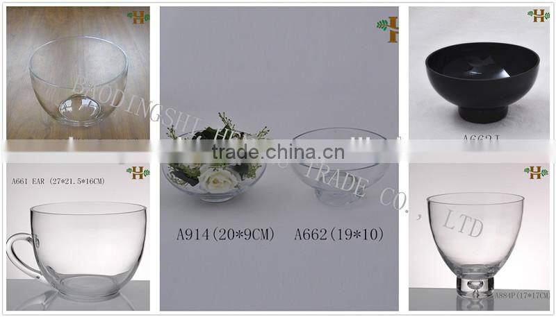 Handmade Footed Clear Glass Vase For Flowers Or Fish