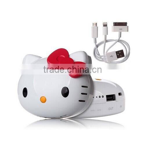 Hello Kitty shape real 4400mAh cartoon power bank